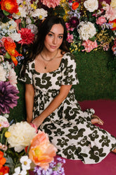 Kasey Maxi Dress | Olive + Ivory Print